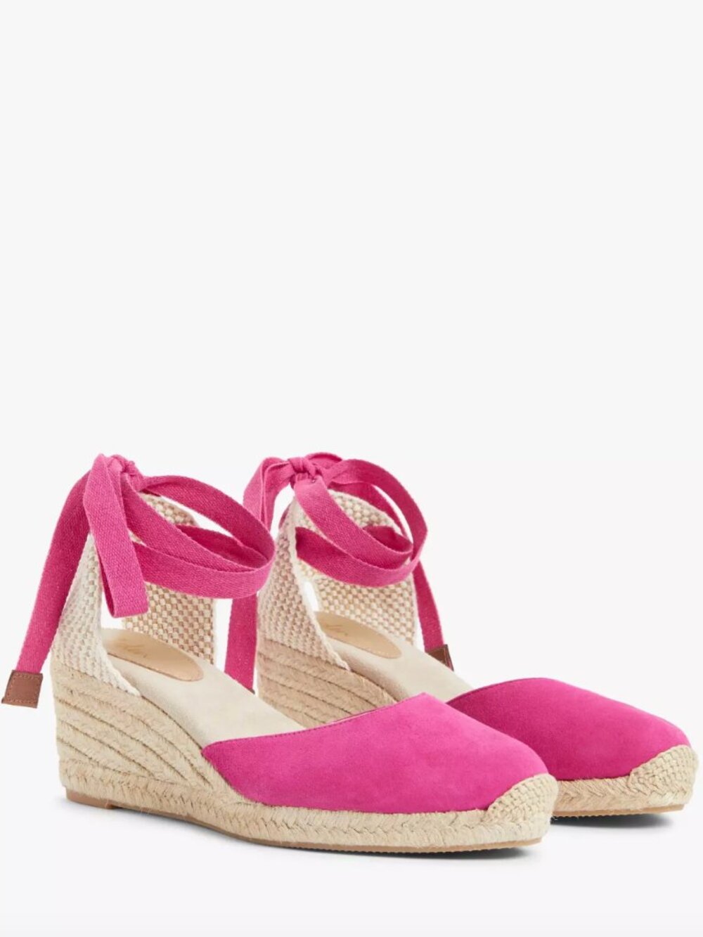 Boden Cassie Pink Suede Espadrille Wedge Sandals, Size 37